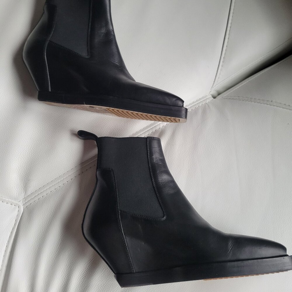 RICK OWENS Open TOE leather black boots IT 35, US 36